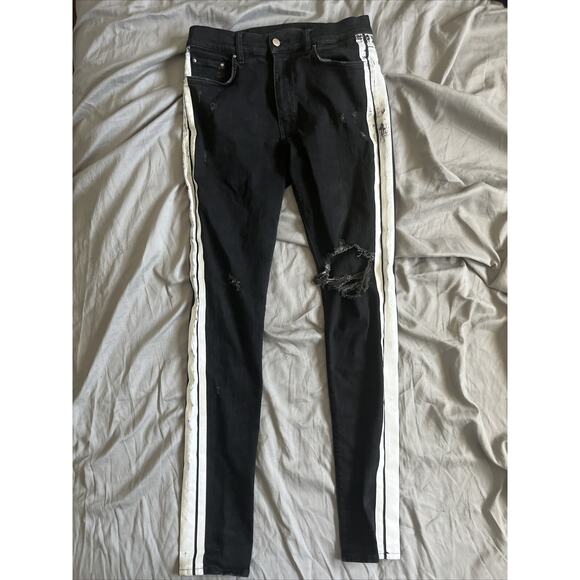 Amiri Jeans Black White Stripe Size Men's US 32